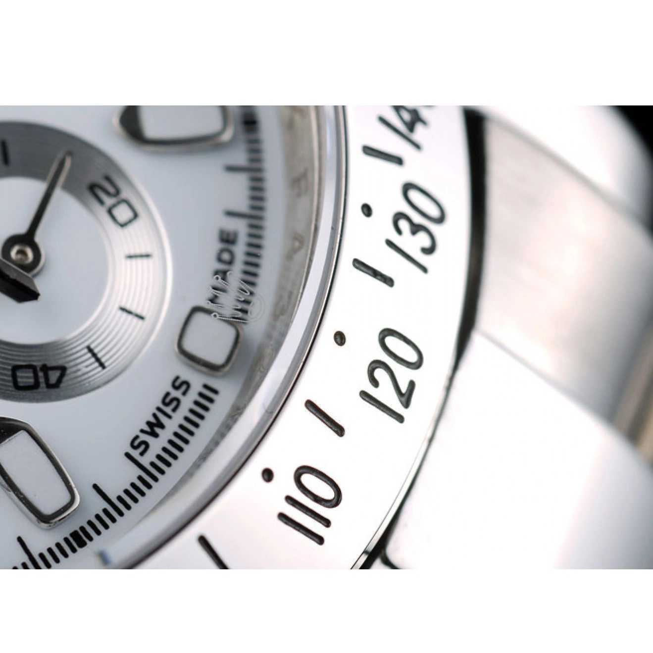 Aaa replica Daytona Dial Case Stainless Rolex Tachymeter Steel White Lady 0527